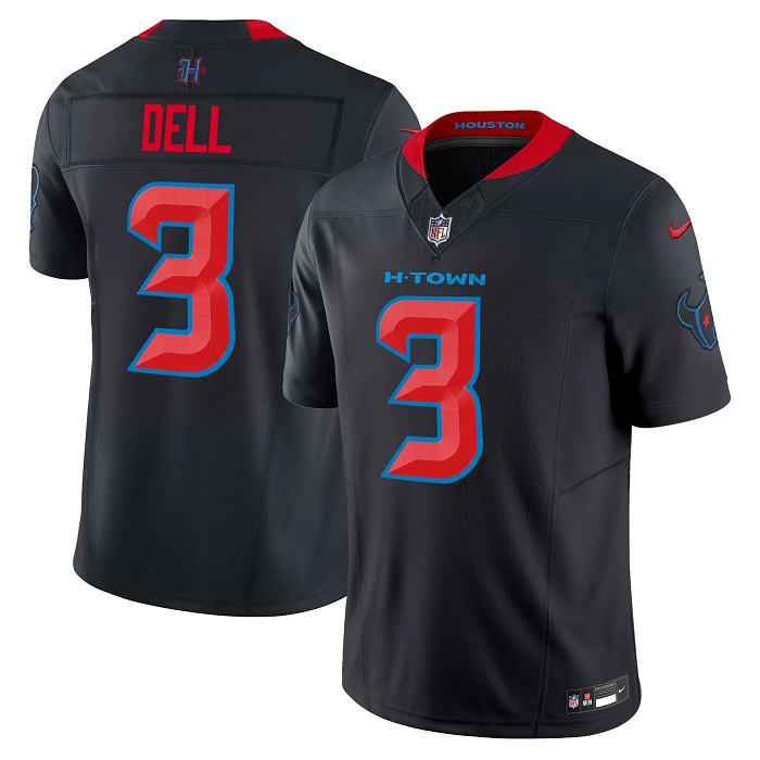 Men's Houston Texans #3 Tank Dell Navy 2024 2nd Alternate F.U.S.E Vapor Football Stitched Jersey